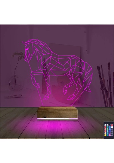 Luvivia At Tasarım Polygonal 3d Lamba - Masa Gece Lambası Şeffaf