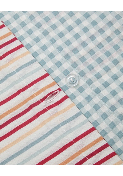 Pastel Gingham Pamuklu Çift Kişilik Nevresim Seti 200x220 Cm Pembe - Turuncu