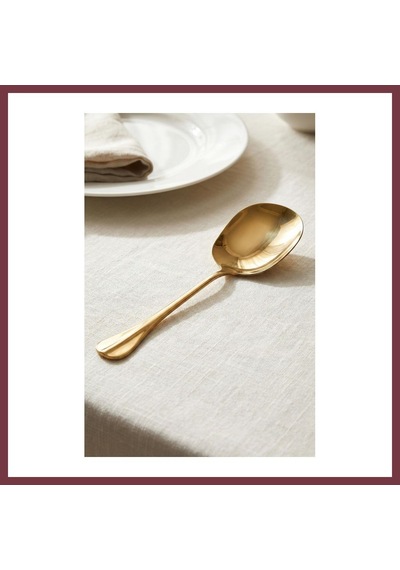 Storeşahin Gold Büyük Boy Paslanmaz Çelik Servis Kaşığı & Profesyonel Sunum Gereci 25 Cm Shn0720