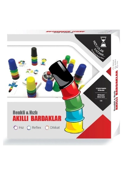 Renkli Ve Hızlı Süper Pratik Akıllı Bardaklar - Eğitici Zeka Oyun