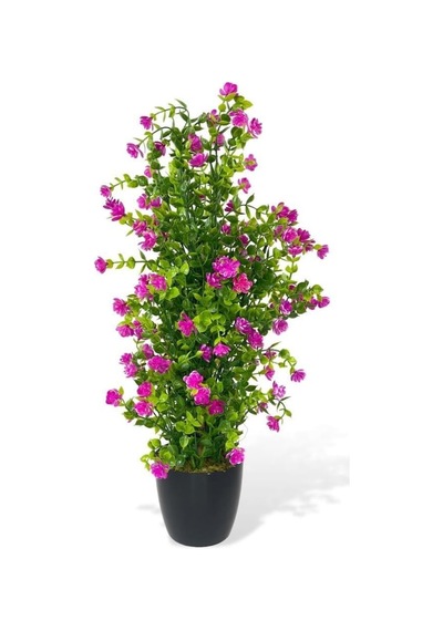 Nettenevime Yapay Çiçek Siyah Saksıda Lila Mineli Şimşir Ağacı 55cm Diğer