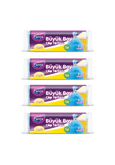 Güçlü Çöp Torbası Büyük Boy 7'li X 4 Paket