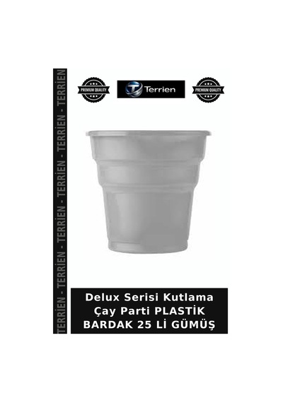 Delux Serisi Kutlama Çay Parti Plastik Bardak 25 Li Gümüş