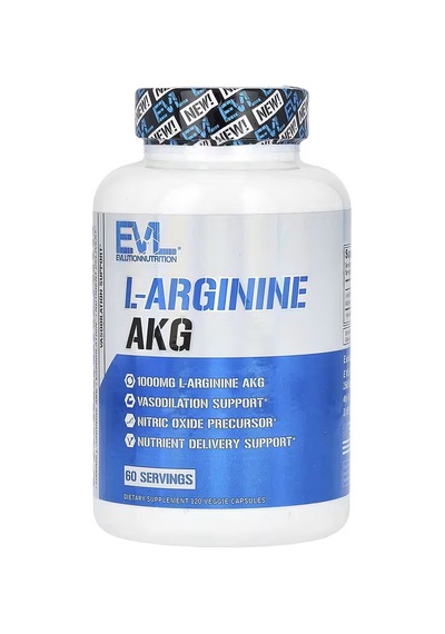 Evlution L-arginine Arjinin Akg Nitric Oxide 1000mg 120 Veggie C