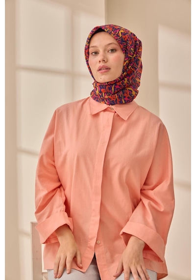 Silk Home Soft Eşarp 73091-04 Lacivert, Turuncu, Sarı, Pembe