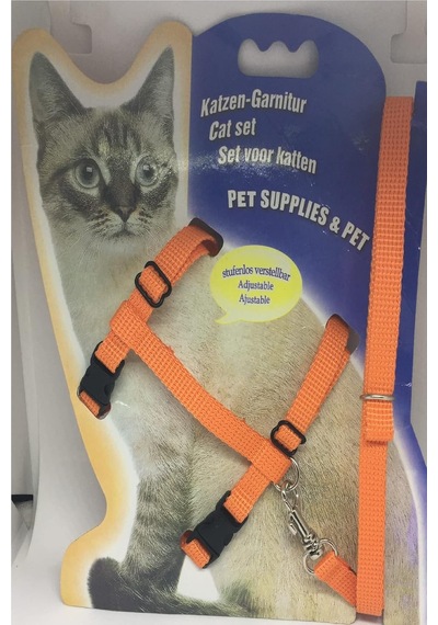 Tineke Kedi Göğüs Tasması Ve Gezdirme Seti No: 110 Turuncu