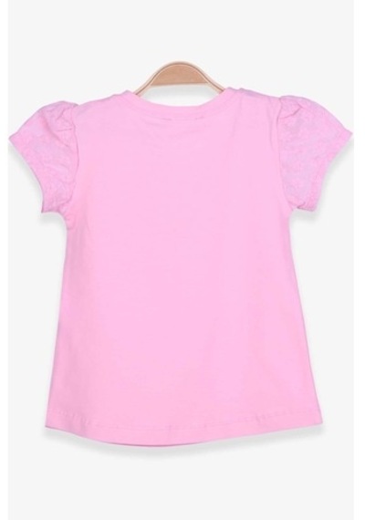Breeze Kız Çocuk Tişört Kolları Fistolu Pudra (3-8 Yaş)