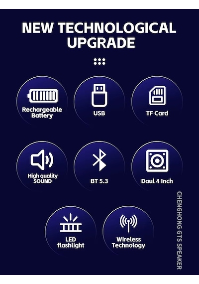 4" Büyük Boy Mikrofonlu Kablosuz Hoparlör Şarjlı Ses Bombası Fm Radyo Sd Kart Bluetooth