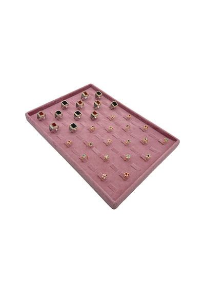 Yüzük Tablası Tırnaklı Süet Pembe