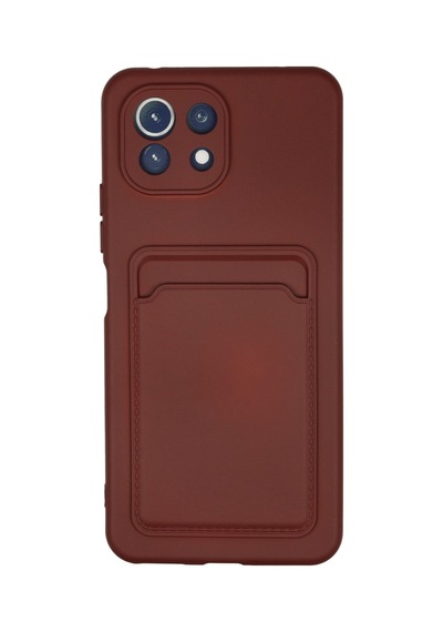 Xiaomi Mi 11 Uyumlu Kılıf Kelvin Kartvizitli Silikon - Bordo
