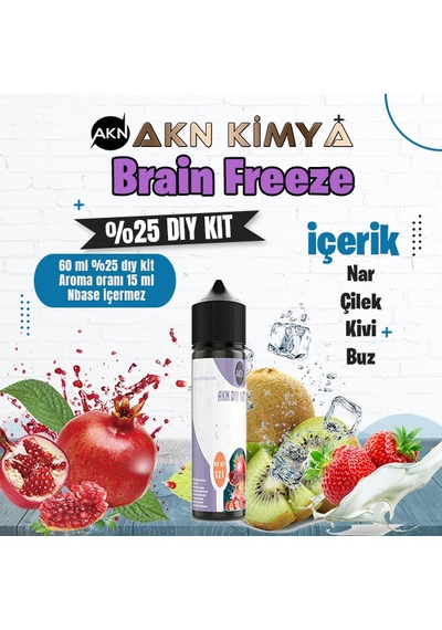 Brain Freeze Naked Yoğun Dıy Kit Nar Çilek Kivi Buz Gıda Aroması %25 Oranda Aroma İçerir Hazır Değildir 60 Ml