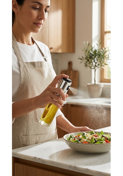 100 Ml Premium Cam Sprey Yağdanlık, Püskürtmeli Airfryer Yağlık-gümüş Çok Renkli