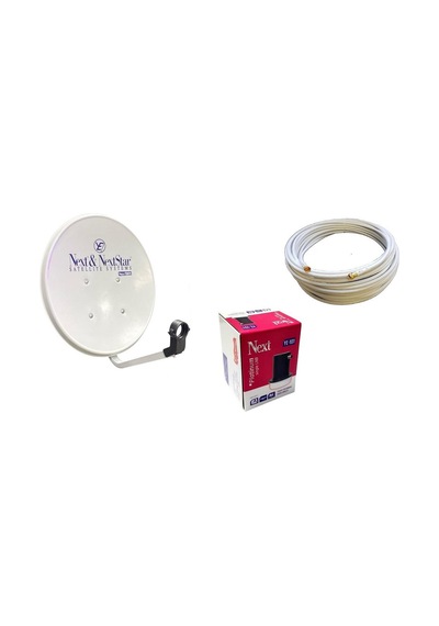 Nextstar 50 Cm Karavan Çanak Anten + Next Tekli Lnb + 10 Metre Uydu Anten Kablo