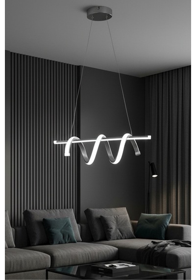 Emily Modern Tasarım Salon Hol Çocuk Odası - Salon - Mutfak Renk Beyaz Ledli Tekli Led Avize Gri Gri