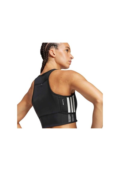 Adidas Adizero Kadın Siyah Yuvarlak Yaka Crop Siyah