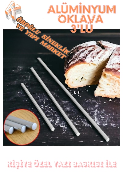 3lü Masterchef Alüminyum Paslanmaz 100-75-50 Cm Metal Oklava Set