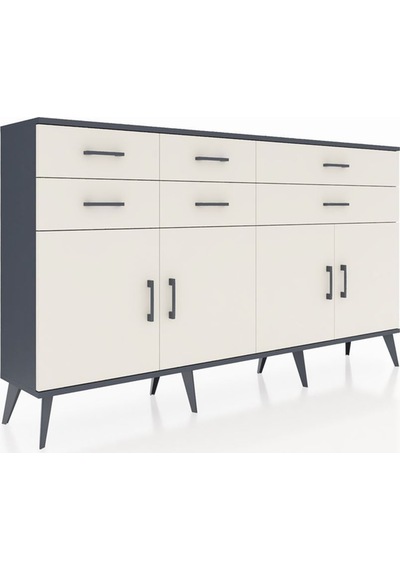 Arges Konsol 3 Raflı 6 Çekmeceli 4 Kapaklı 176x30x99 Antrasit-aytaşı Aytası - Antrasıt Arges Konsol 3 Raflı 6 Çekmeceli 4 Kapaklı 176x30x99 Antrasit-aytaşı Aytası - Antrasıt