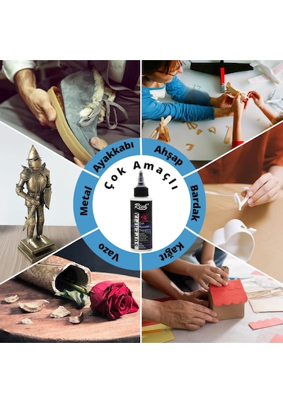 3 Lü Güçlü Yapıştırıcı Seti, Pva 100ml , Superfix 120cc , Soğuk Silikon 100ml Hobi Dıy Tutkal Seti