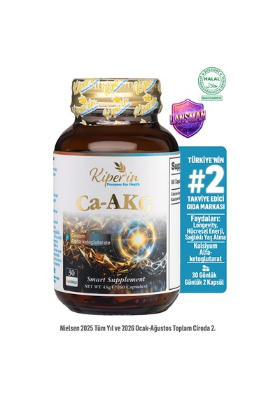 Kiperin Ca-AKG | 1000 mg | Mitokondri ve Hücresel Destek | 60 Kapsül