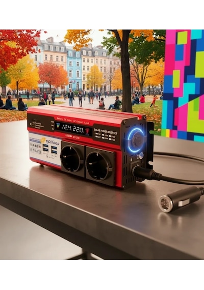 12v 2000w Modifiye Sinüs İnverter Araç Ve Güneş Enerjisi Uyumlu, Çift Usb, Çift Priz Ve Çakmaklık Eco Lounge