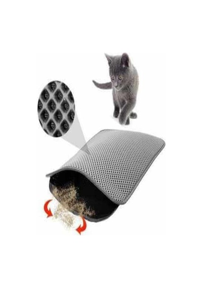 Tineke Elekli Kedi Tuvalet Önü Paspası Kedi Paspası Gri 60x42 Cm