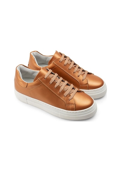 Deery Hakiki Deri Bronz Rengi Sneaker Kadın Ayakkabı Bronz