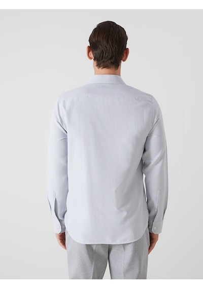 Lcw Busıness Gri Slim Fit Uzun Kollu Armürlü Erkek Gömlek