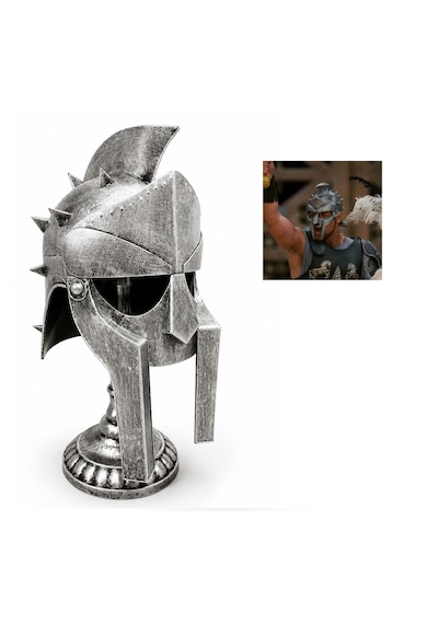Metal Gladyatör Miğferi Kask Masa Standlı 44cm