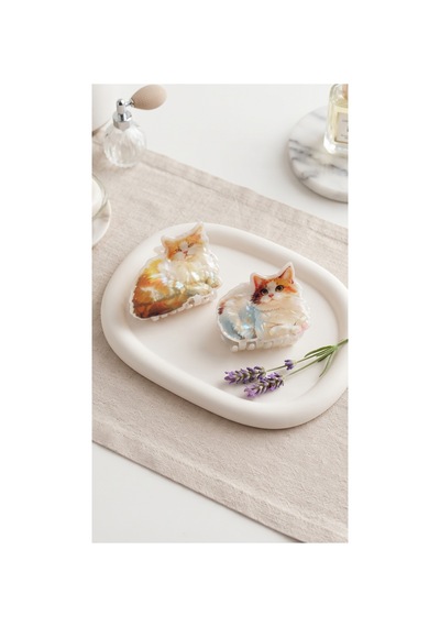Kedi Figürlü Mandal Toka 8 9 Cm 1 Adet Çok Renkli