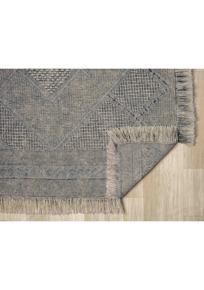 Carpetrium Antique Spt Stone - Dört Tarafı Saçaklı Pamuklu Yıkanabilir Kilim