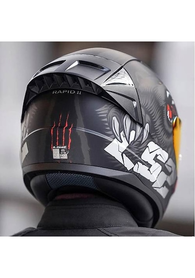 Ls2 Rapıd 2 Race Clawn Kapalı Motosiklet Kaskı Kırmızı Camlı Siyah