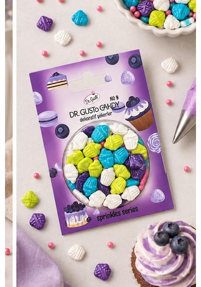 Dr. Gusto Karışık Renkli Cupcake Şekilli Pasta Süsleme Şekeri Diğer
