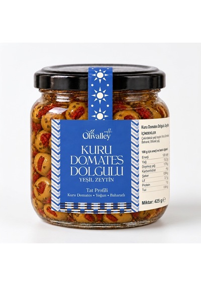Kuru Domates Dolgulu Yeşil Zeytin 425 G