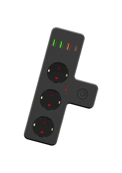 3'lü Duvar Priz, Termal Akım Korumalı Ve Usb Girişli Tasarım