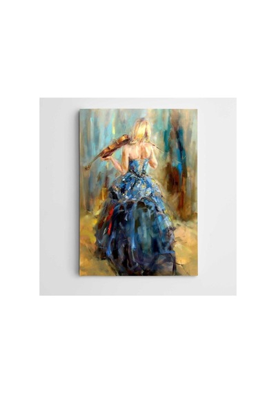 Kadın Ve Keman Modern Sanat Kanvas Tablo