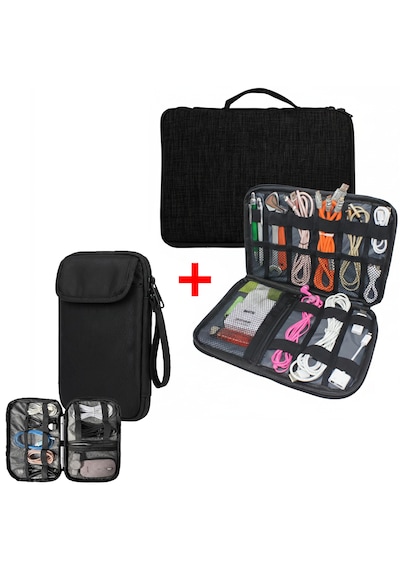 Microcase 2in1 Stylus Dokunmatik Kalem Kılıfı + Çok Gözlü Organizer Çanta Al5393 Omuz Çantası