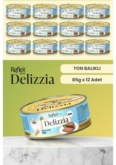 Reflex Plus Delizzia / Kıyılmış Ton Balıklı Yetişkin Kedi Maması 85g X 12 Adet