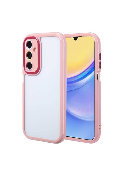 More Tr Samsung Uyumlu Galaxy A15 Kılıf Kamera Korumalı Renkli Kenar Ve Çerçeve Tasarımlı Mtr Vitamin Kapak-mürdüm