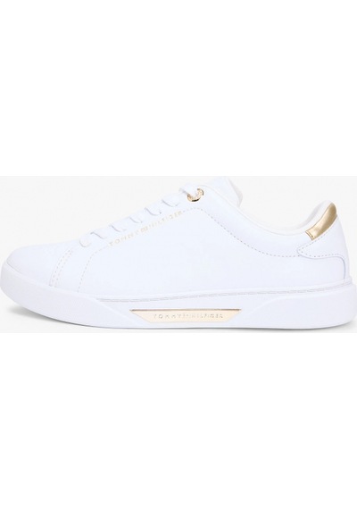 Tommy Hilfiger Klasik Şık Kort Stili Kadın Beyaz Sneaker Fw0fw09019ybs Beyaz