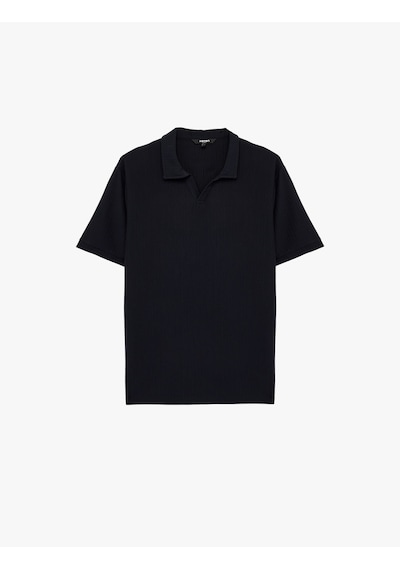 Koton Regular Fit Kısa Kollu Dokulu Polo Yaka Tişört Lacivert 6sam10068mk