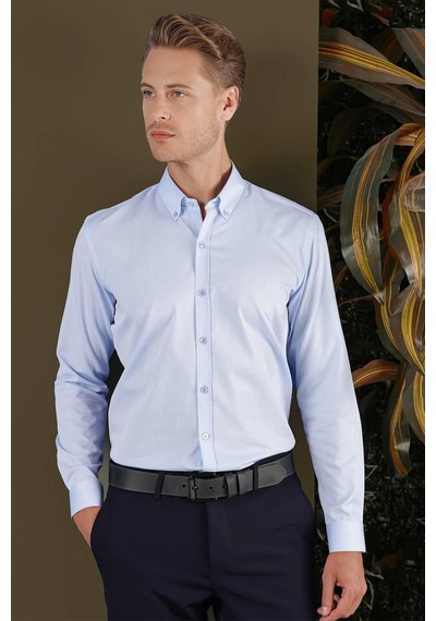 Efor Gk 706 Slim Fit Mavi Klasik Gömlek Mavi