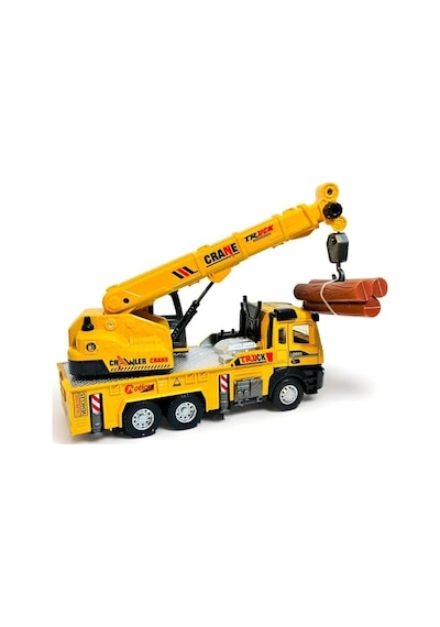 Oyuncak Sesli Ve Işıklı Metal 1:28 Ölçek Çek Bırak İnşaat Araçları Kapıları Açılabilen Die Cast Model İş Makinaları Vinç-1