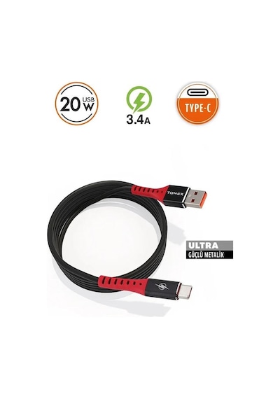 Tonex 3.4a 20w Usb To Type-c 20w Hızlı Usb Kablo - M-12