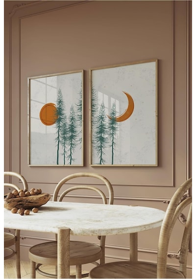 512 Store Bohem Ikili Poster - Çerçevesiz Poster 20 X 30 Turuncu