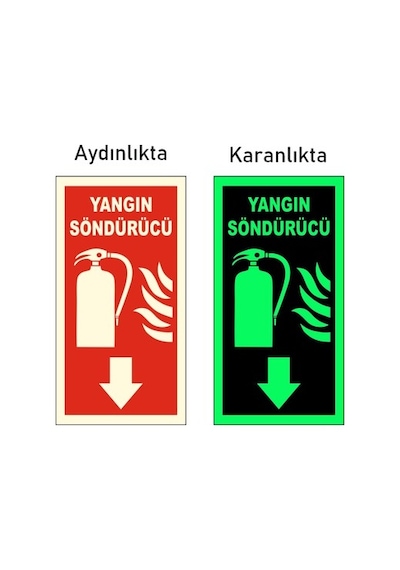 Yangın Söndürme Tüpü Levhası Fotolümenli Fosforlu