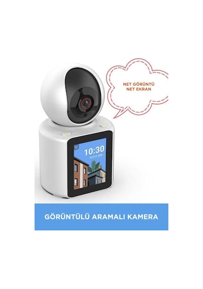 Bebek Kamerası Monitörlü 360 Derece Dönebilen Full Hd Smart Ip Güvenlik Kamerası Cmr11 Beyaz