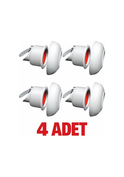 4 Adet Çekvalfli Adaptör Conta Ø50 Lavabo Gideri Koku Ve Böcek Önleyici Kolay Montaj Beyaz