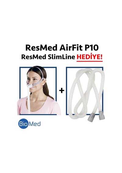 Resmed Airfit P10 Nazal Cpap Maskesi + Resmed Slimline Hortum