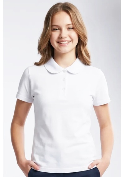Modanino Kız Çocuk 2'li T-shirt %100 Pamuk Ve Okul Tarz 5-16 Yaş 12723at Beyaz