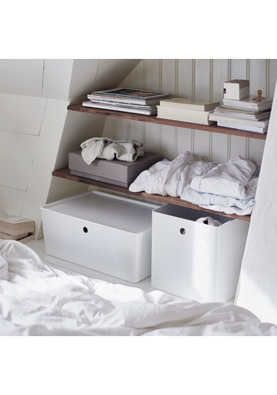 Ikea Kuggıs Büyük Kapaklı Depolama Kutusu 37 X 54 X 21 Cm Beyaz